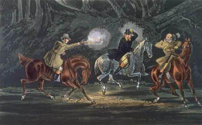 Stand and Deliver, aquatinte par E. Duncan, pub. 1851 par R. Ackermann